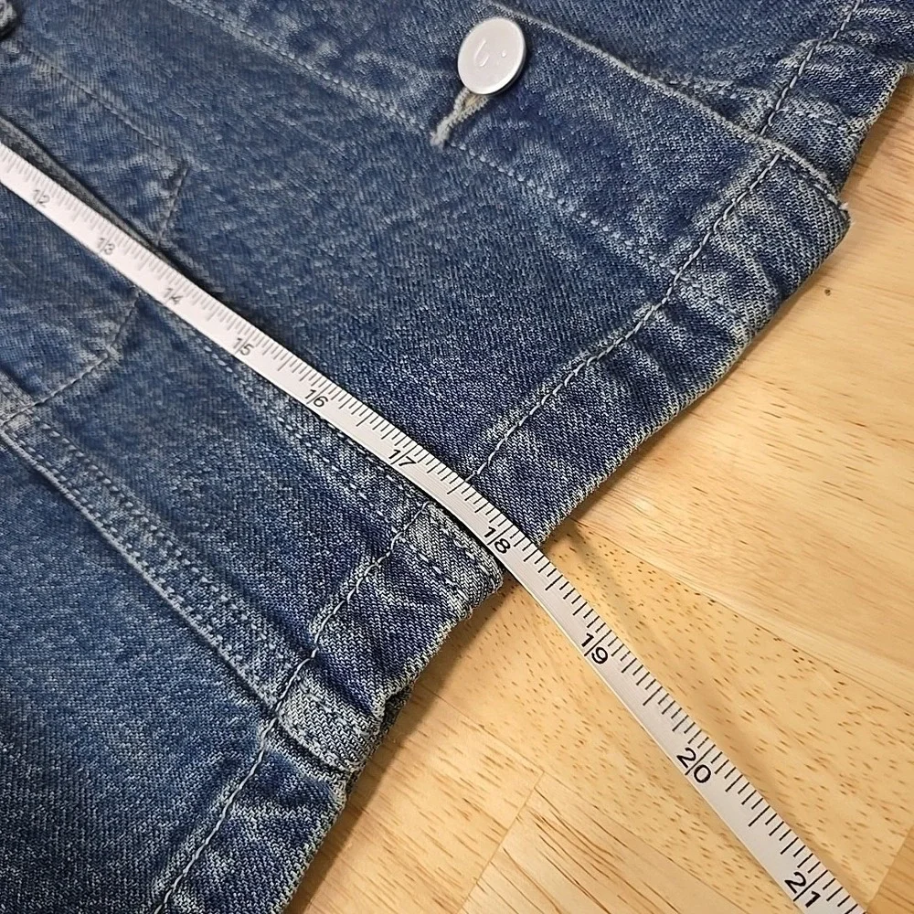 NWT Anthropologie‎ Pilcro Crafted-Sleeve Quilted Denim Jacket Size Small Prairie